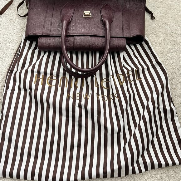 Plum Leather Henri Bendel Tote/Backpack - Picture 2 of 10